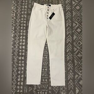 NWT Banana Republic high rise slim button fly White Jeans size 28/6 (A302)